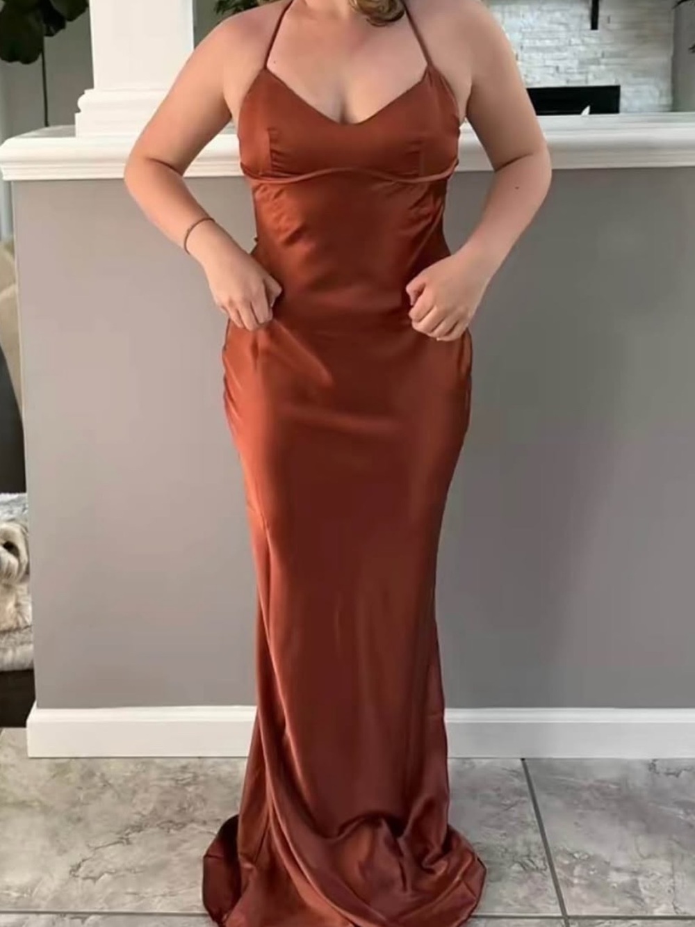 Malika Maxi Dress in Rust size small Babyboo